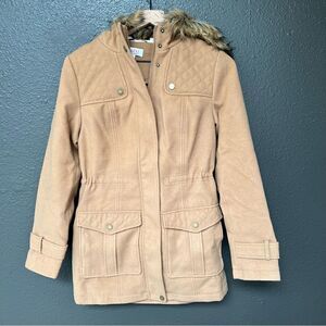 Denim & Co Anorak Jacket Sherpa Lined Hood Women | size XXS